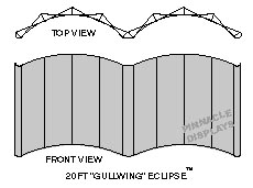 20 ft Eclipse gullwing pop-up trade show display line art drawing